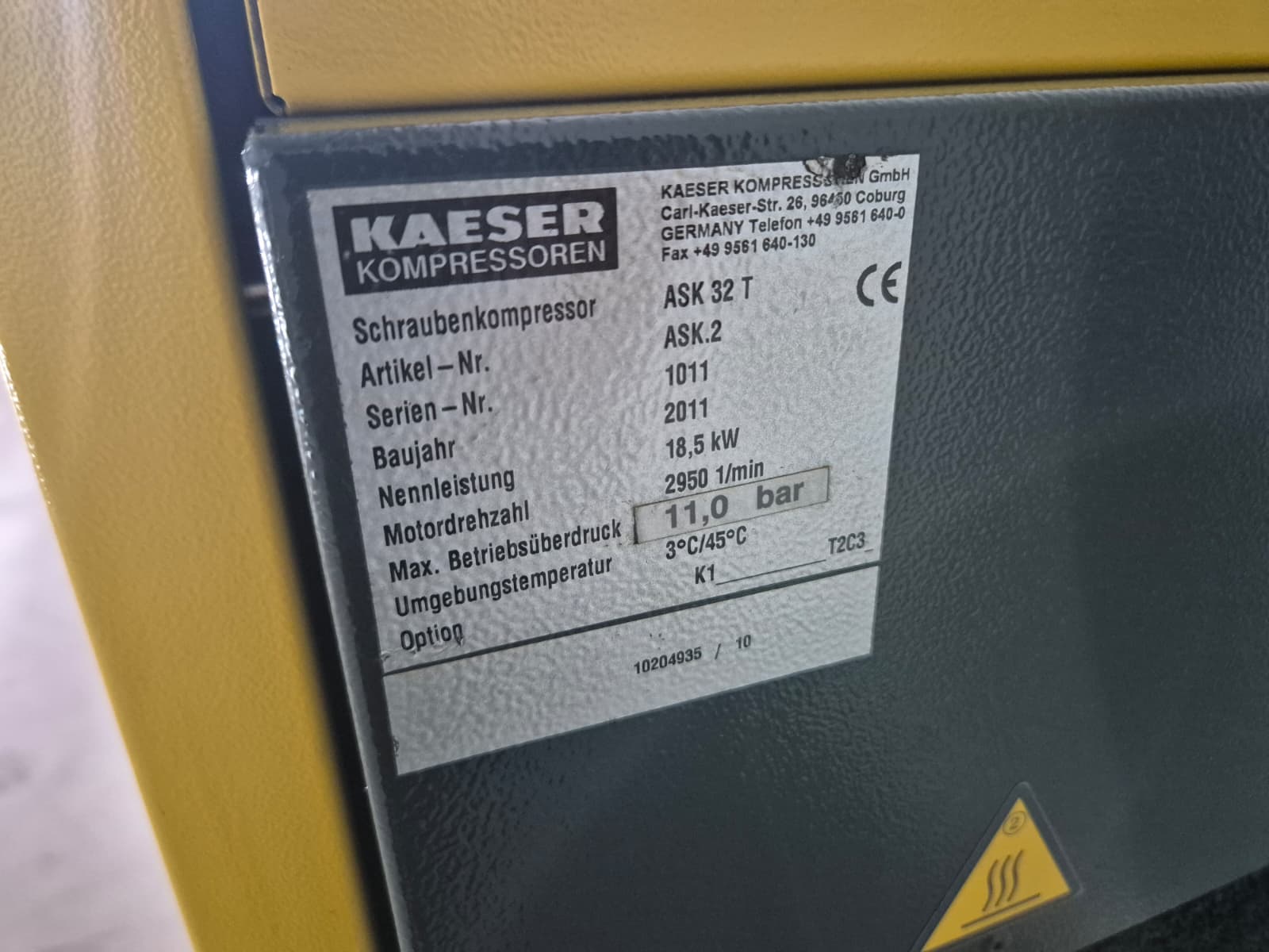 Kaeser - ASK 32 T - schroefcompressor 18.5kW - 400V (Gebruikt) - Afbeelding 5